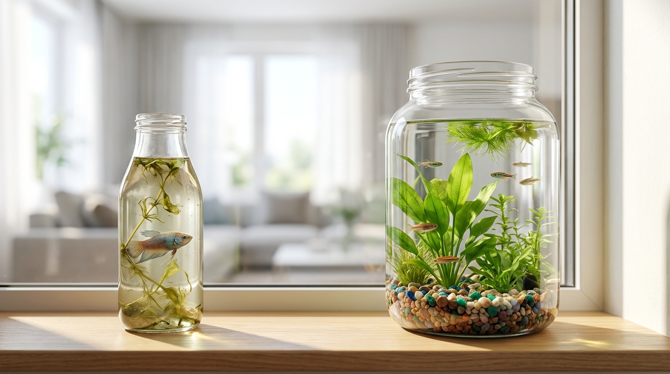 【結論】ボトルアクアリウムが「かわいそう」かどうかは飼育環境次第