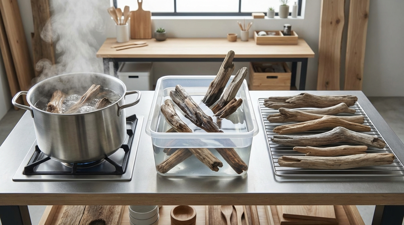 【結論】流木のアク抜き方法・時間・手順を一覧で比較