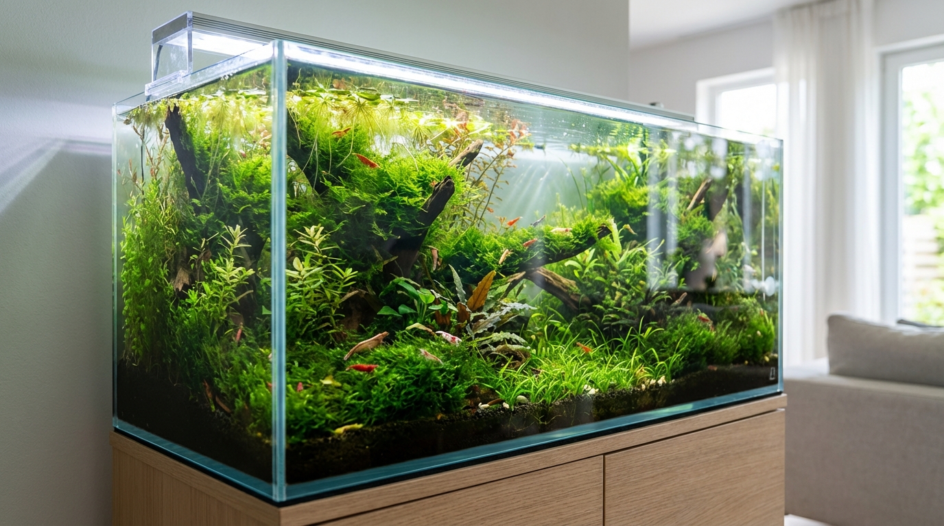 【結論】アクアリウムで水換え不要のエビ飼育は「条件付き」で可能