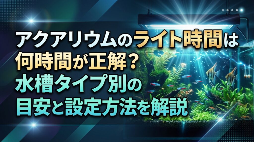 アクアリウムのライト時間は何時間が正解？水槽タイプ別の目安と設定方法を解説
