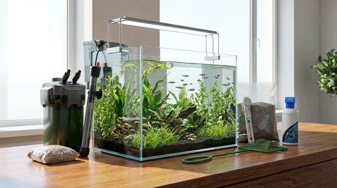 【結論】アクアリウムに必要なもの一覧｜最低限の7点と初期費用