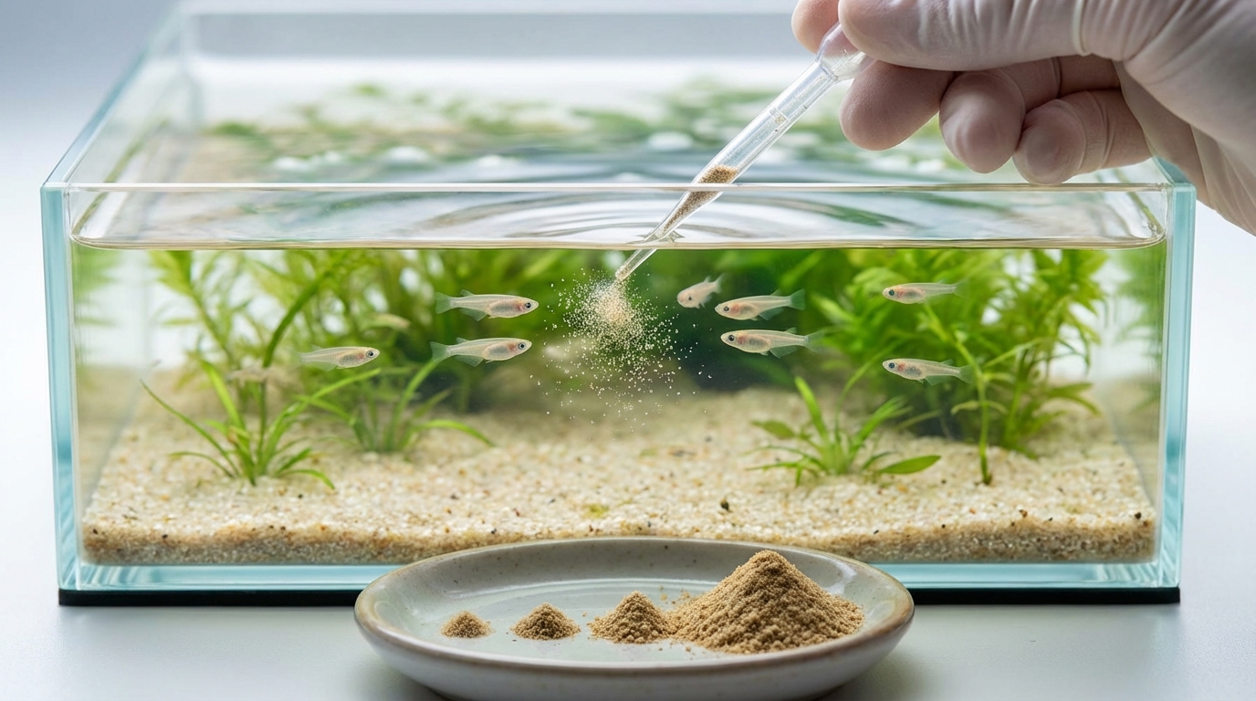 メダカ稚魚のエサの回数・量・頻度｜与えすぎは逆効果