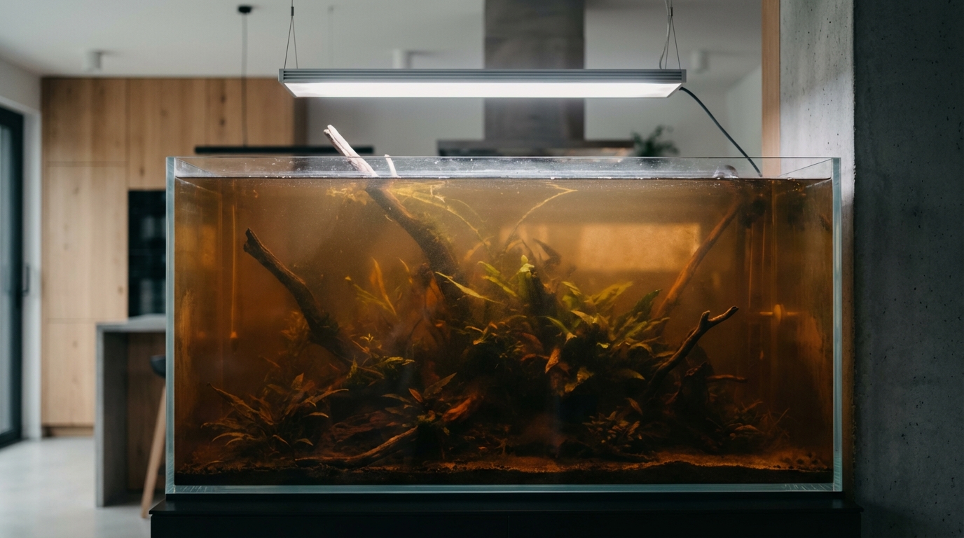 水槽が茶色く濁る5つの原因と見分け方