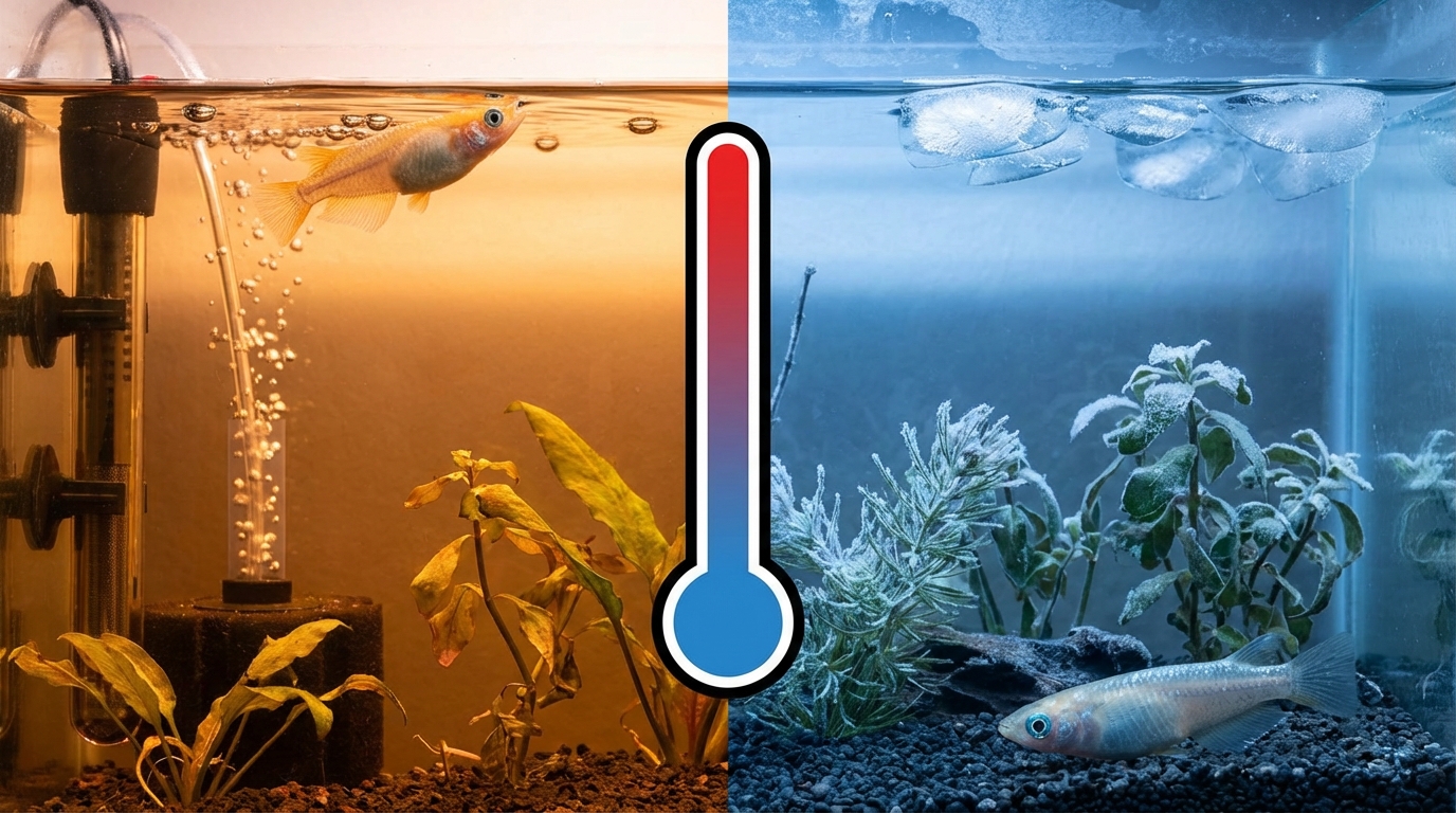 水温が高すぎる・低すぎるときのメダカの症状