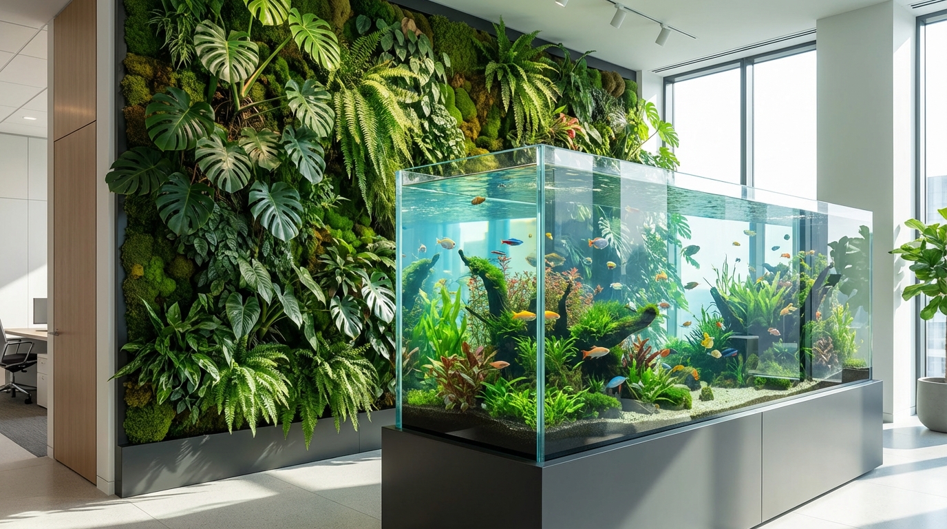 アクアリウム壁面緑化とは?仕組みと他の緑化手法との違い