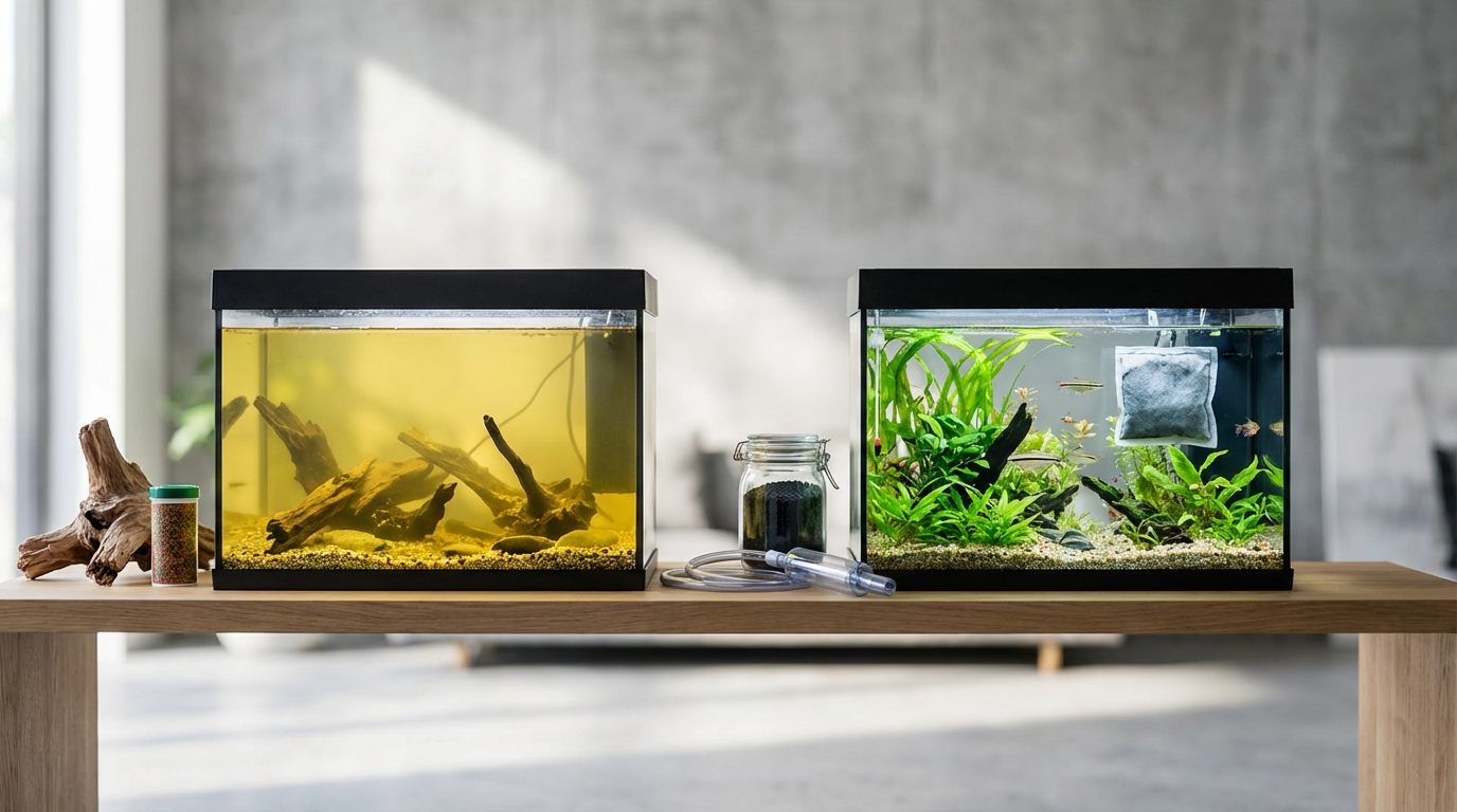 【原因別】水槽の黄ばみを透明に戻す具体的な対処法