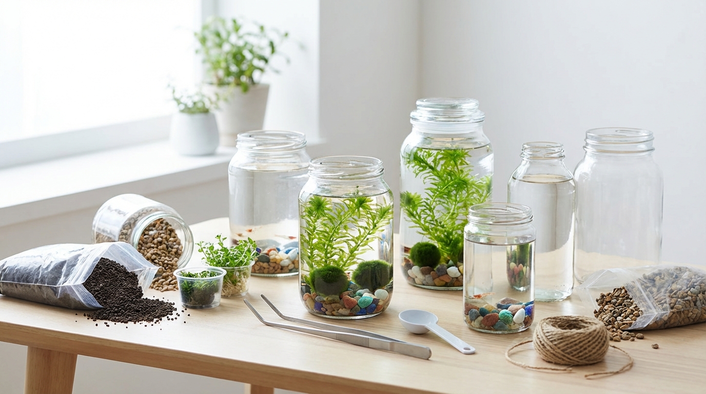 セリア商品だけで作るボトルアクアリウムの作り方【総額1,100円】