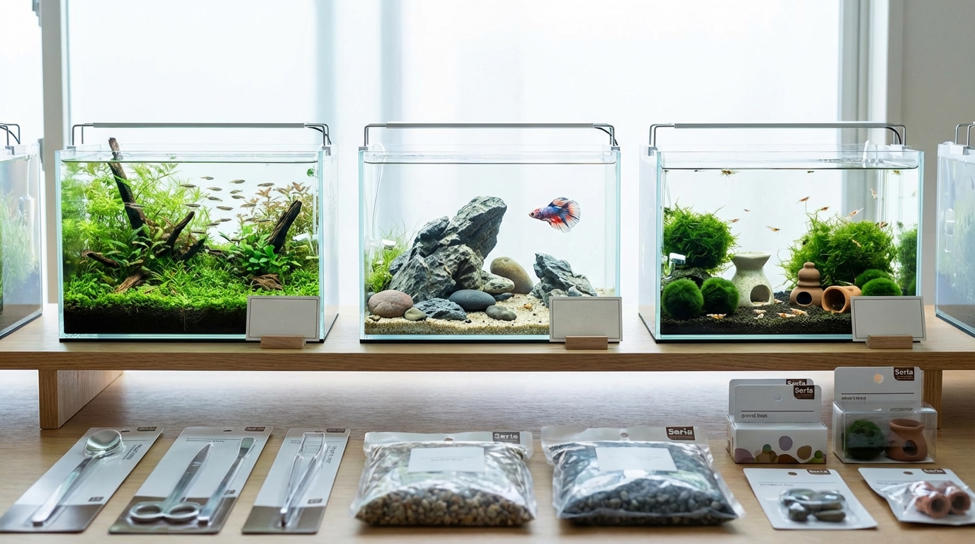 目的別｜セリアのアクアリウム用品を使ったレイアウト例