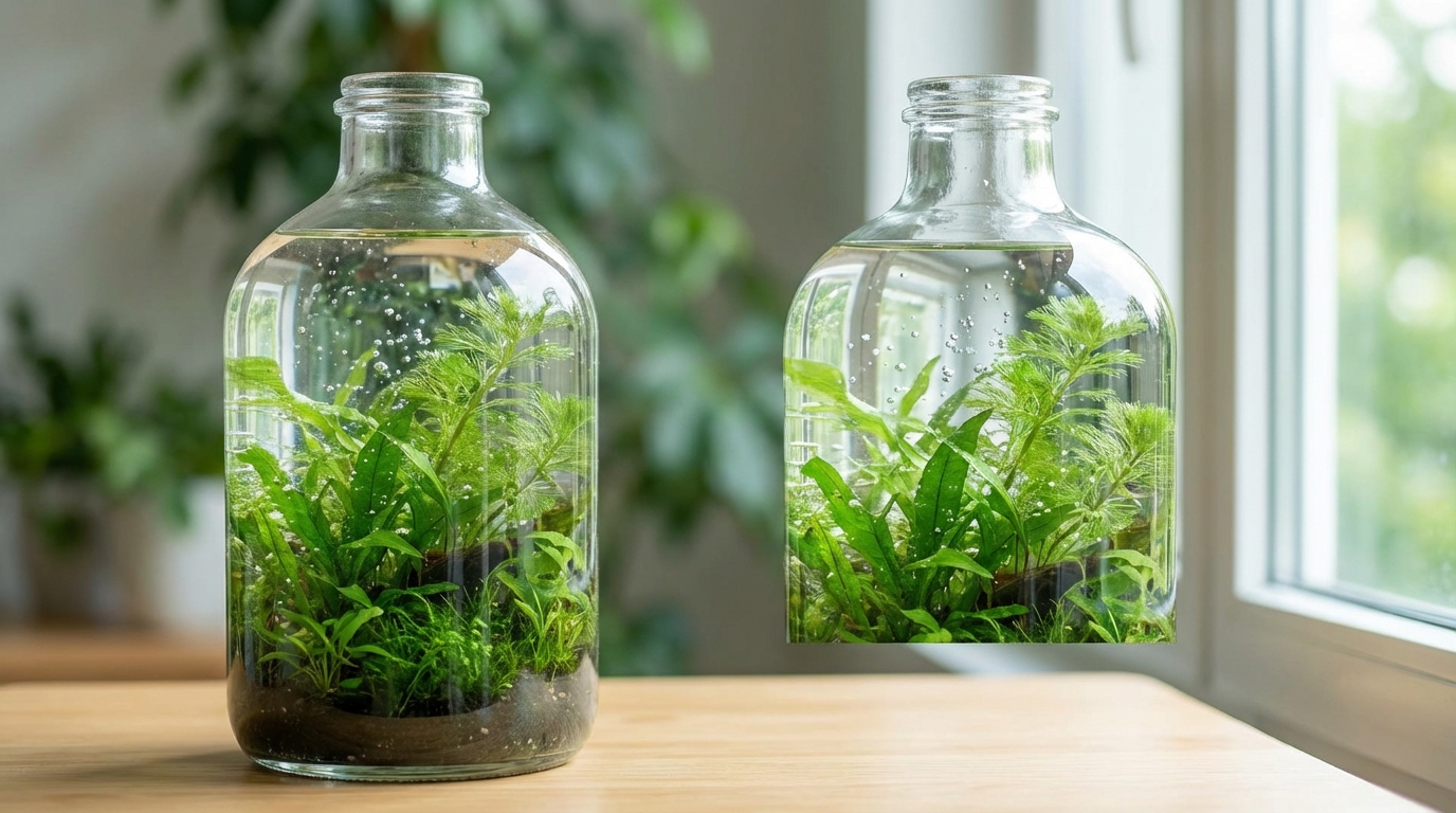 水草だけのボトルアクアリウムが成り立つ仕組み