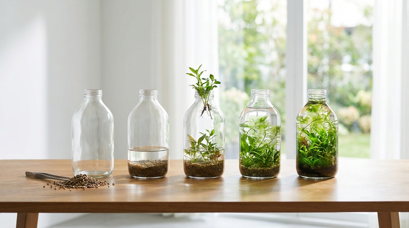 水草だけボトルアクアリウムの作り方【5ステップ】