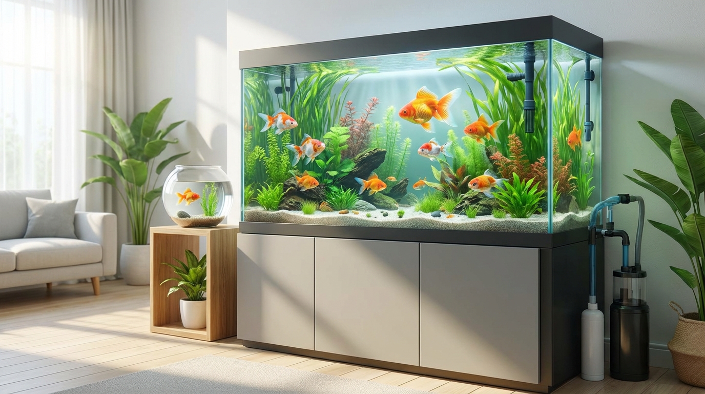 金魚アクアリウムとは？金魚鉢との違いと自宅で飼う魅力