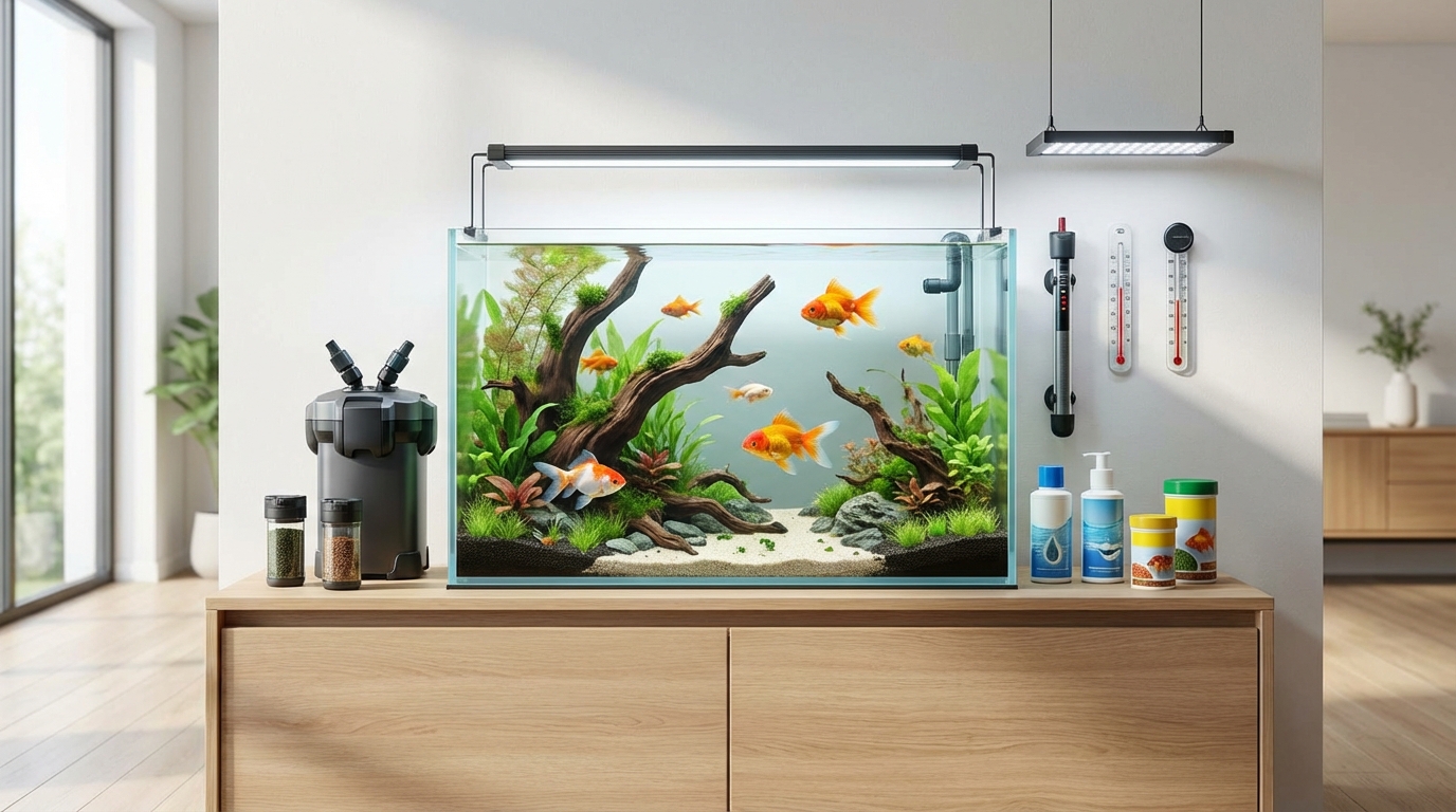 金魚アクアリウムに必要な器具と初期費用