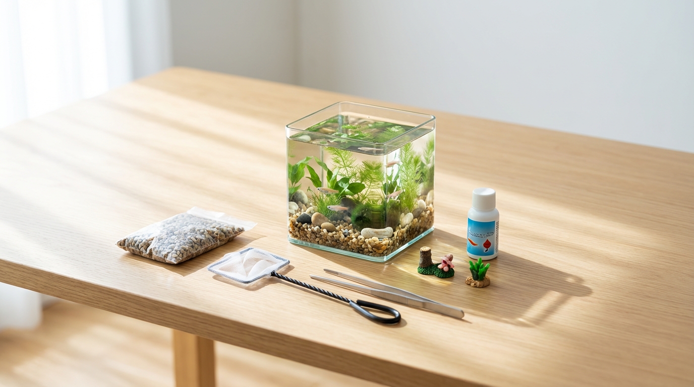 【作り方】100均アクアリウムを7ステップで完成させる手順