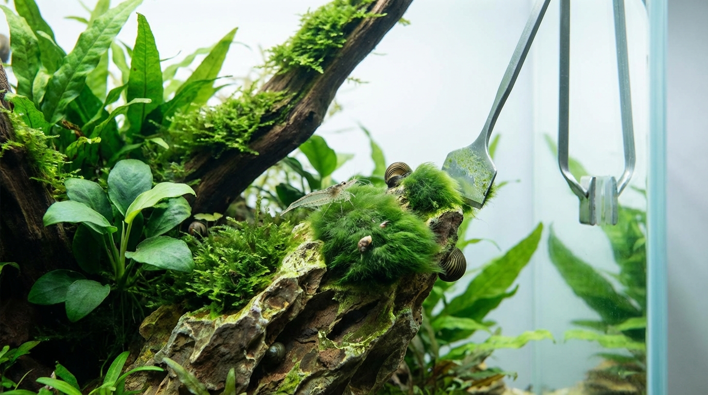 【種類別】アクアリウムの苔を除去する具体的な方法