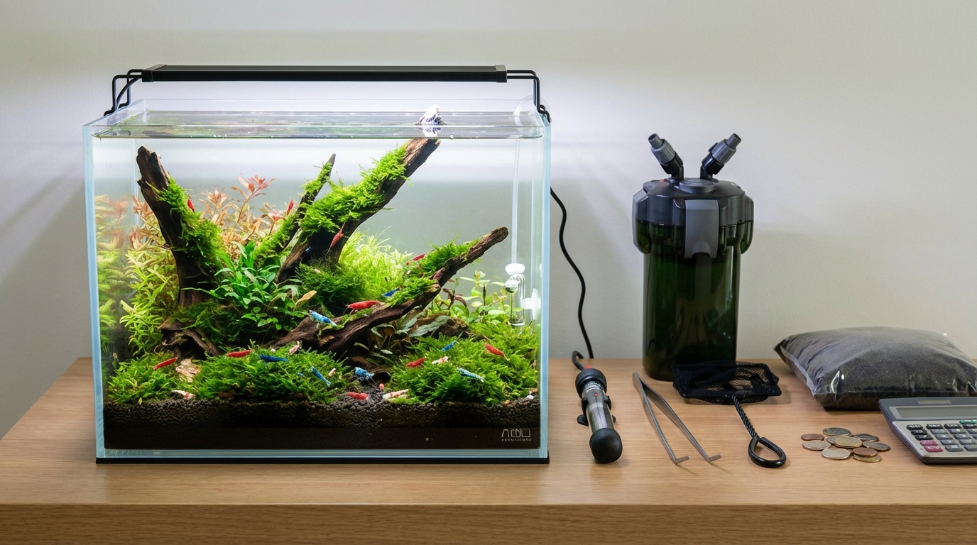 アクアリウムのエビ飼育に必要な機材と初期費用