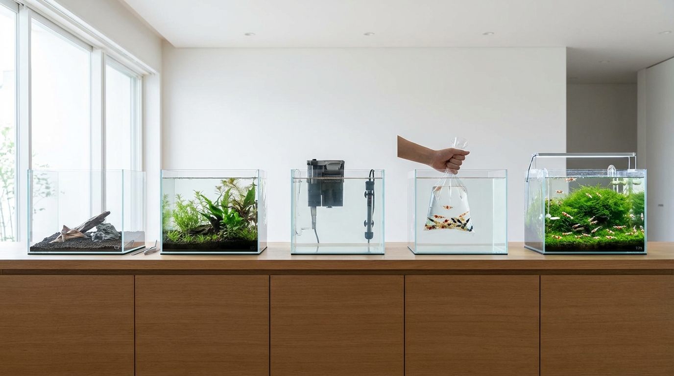 エビ水槽の立ち上げ5ステップ【初心者向け】