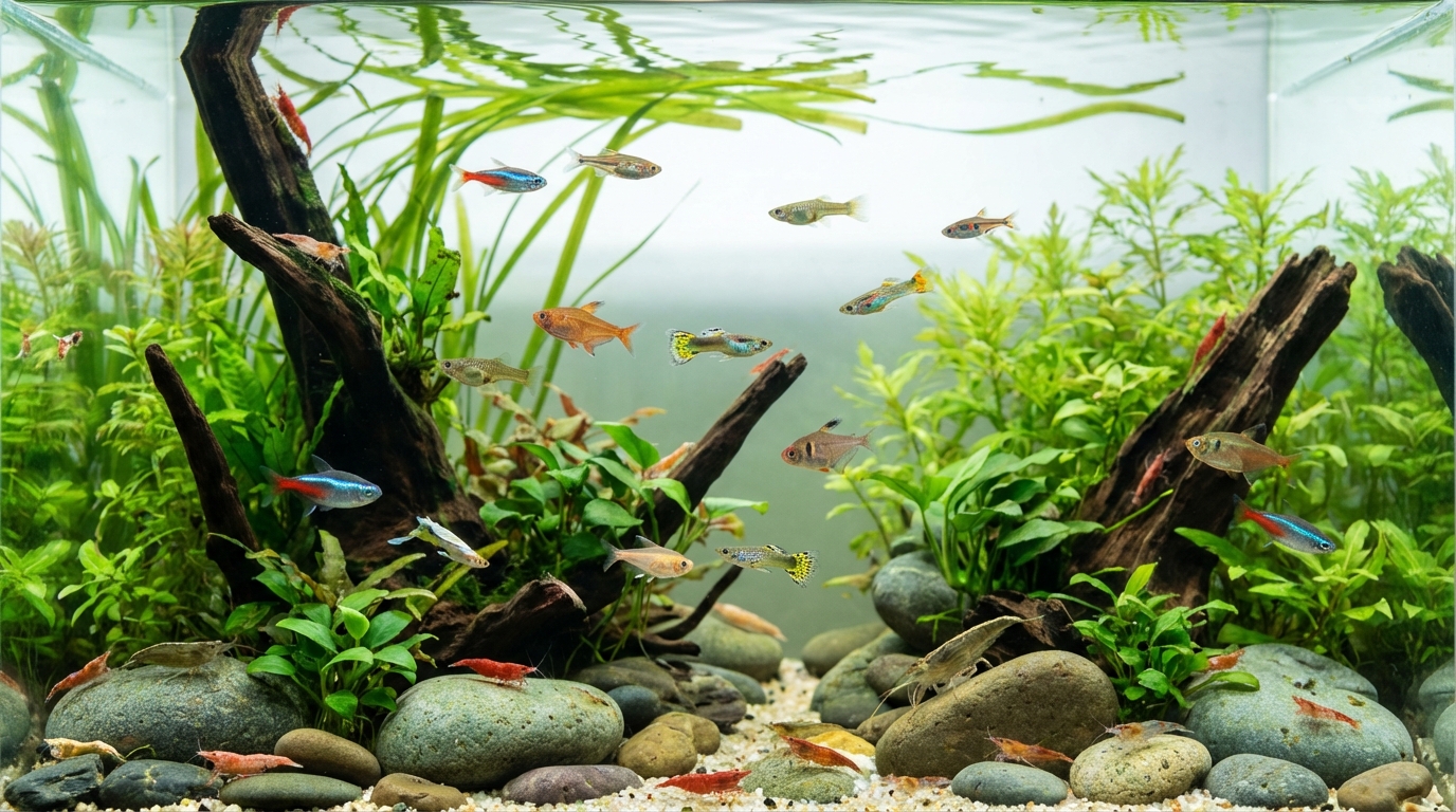 アクアリウムのエビと魚の混泳相性一覧