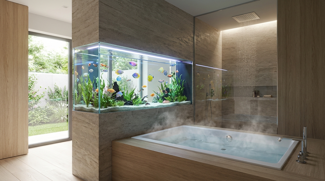 【結論】お風呂にアクアリウムは設置できる?条件付きで可能です