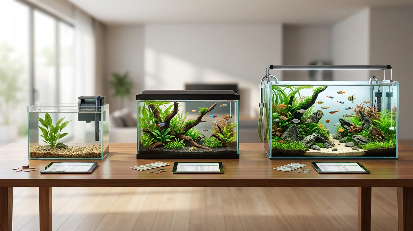 アクアリウムの初期費用シミュレーション【1万円・2万円・3万円】