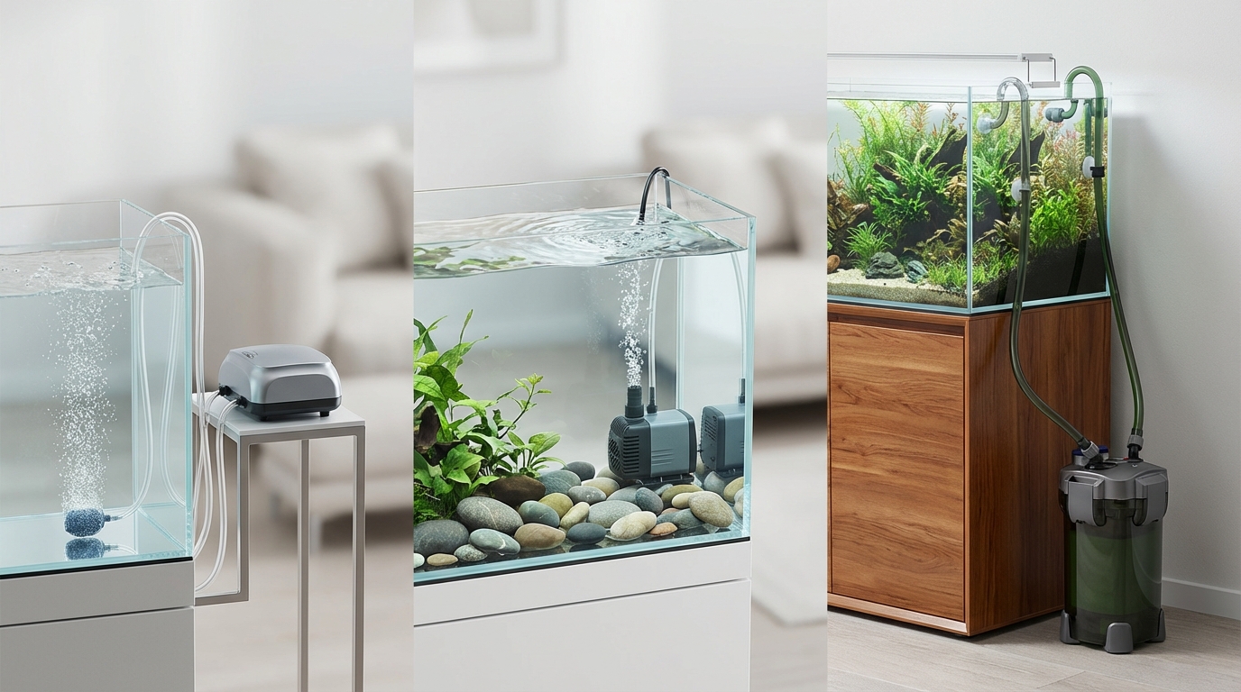 アクアリウム用ポンプの種類と特徴｜エアポンプ・水中ポンプ・外部ポンプの違い