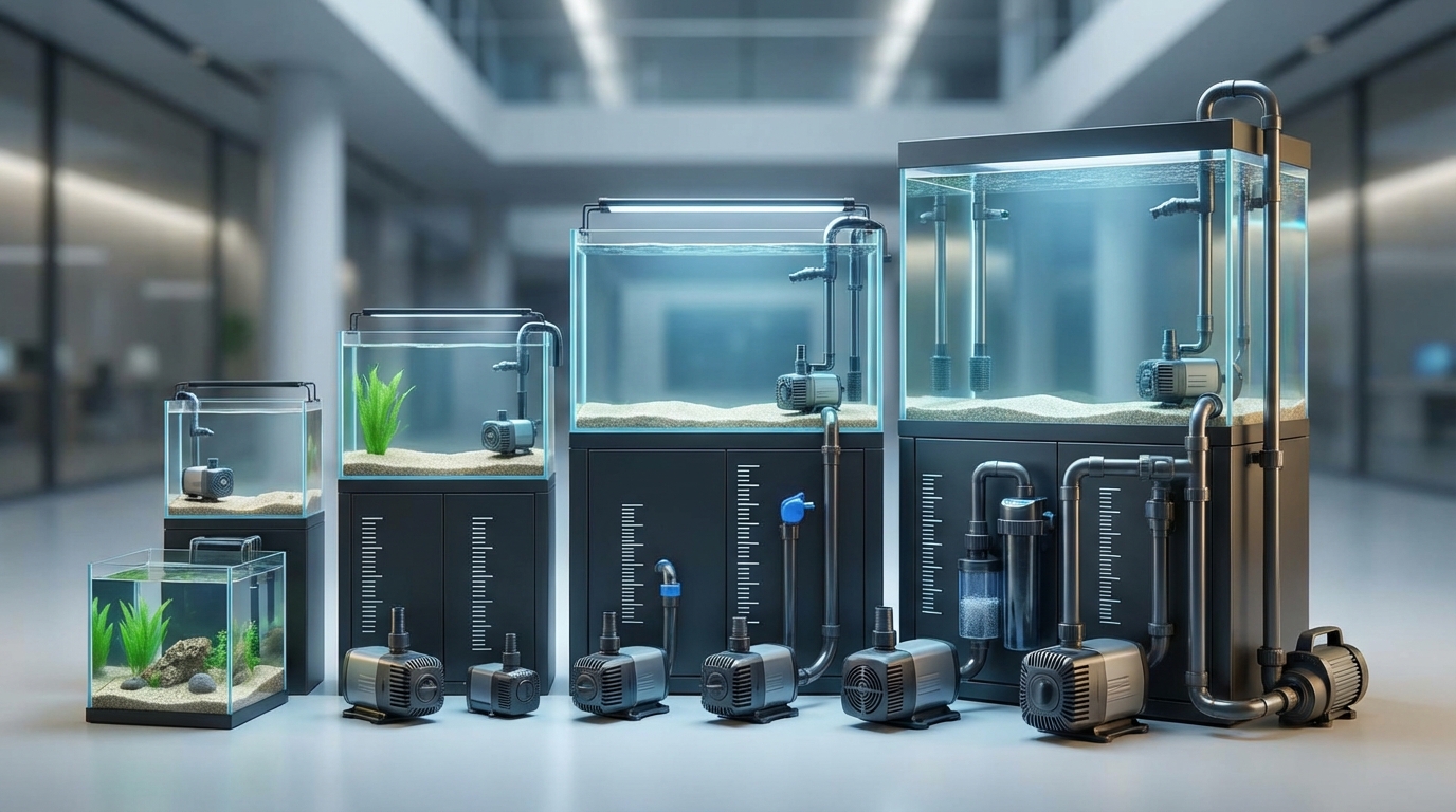 【早見表】水槽サイズ別ポンプの推奨スペック一覧