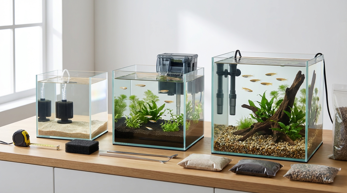 メダカ水槽の選び方｜サイズ・フィルター・底床の基礎知識