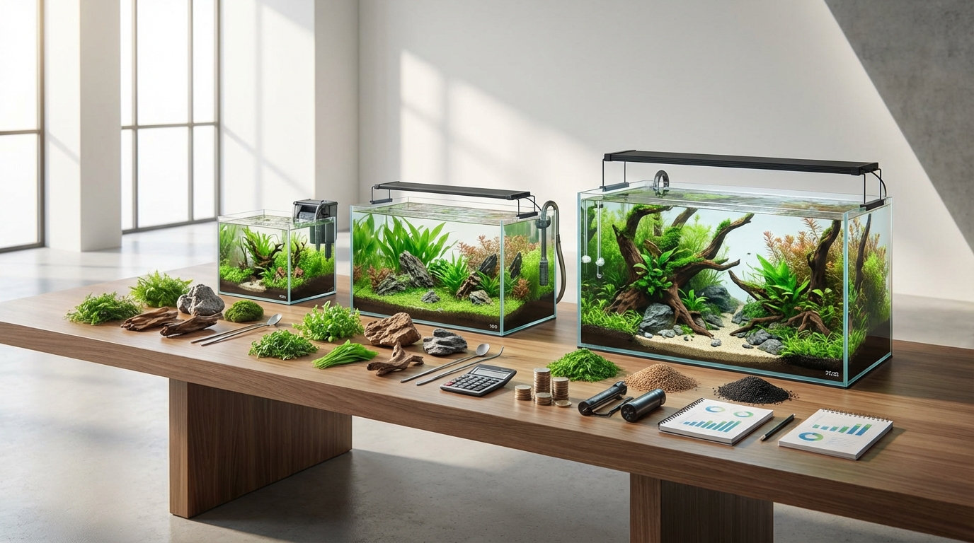 水槽サイズ別レイアウト費用と必要アイテム一覧