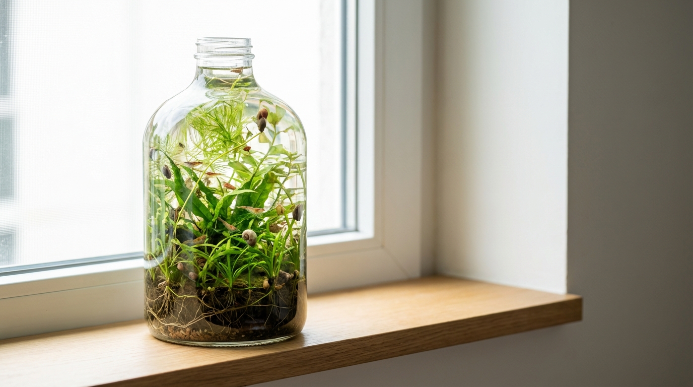 【結論】ボトルアクアリウムは水換えなしで維持できる