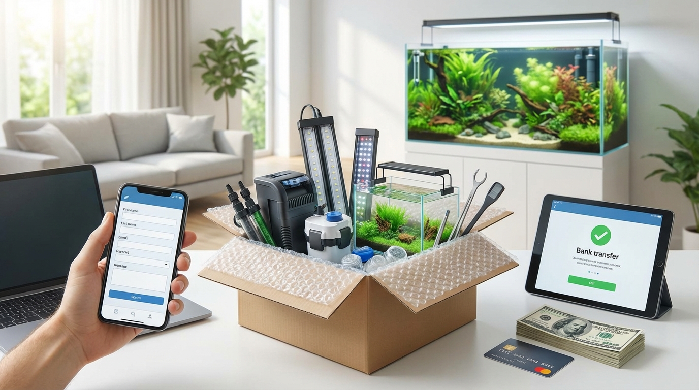 アクアリウム用品買取の流れ|申し込みから入金まで