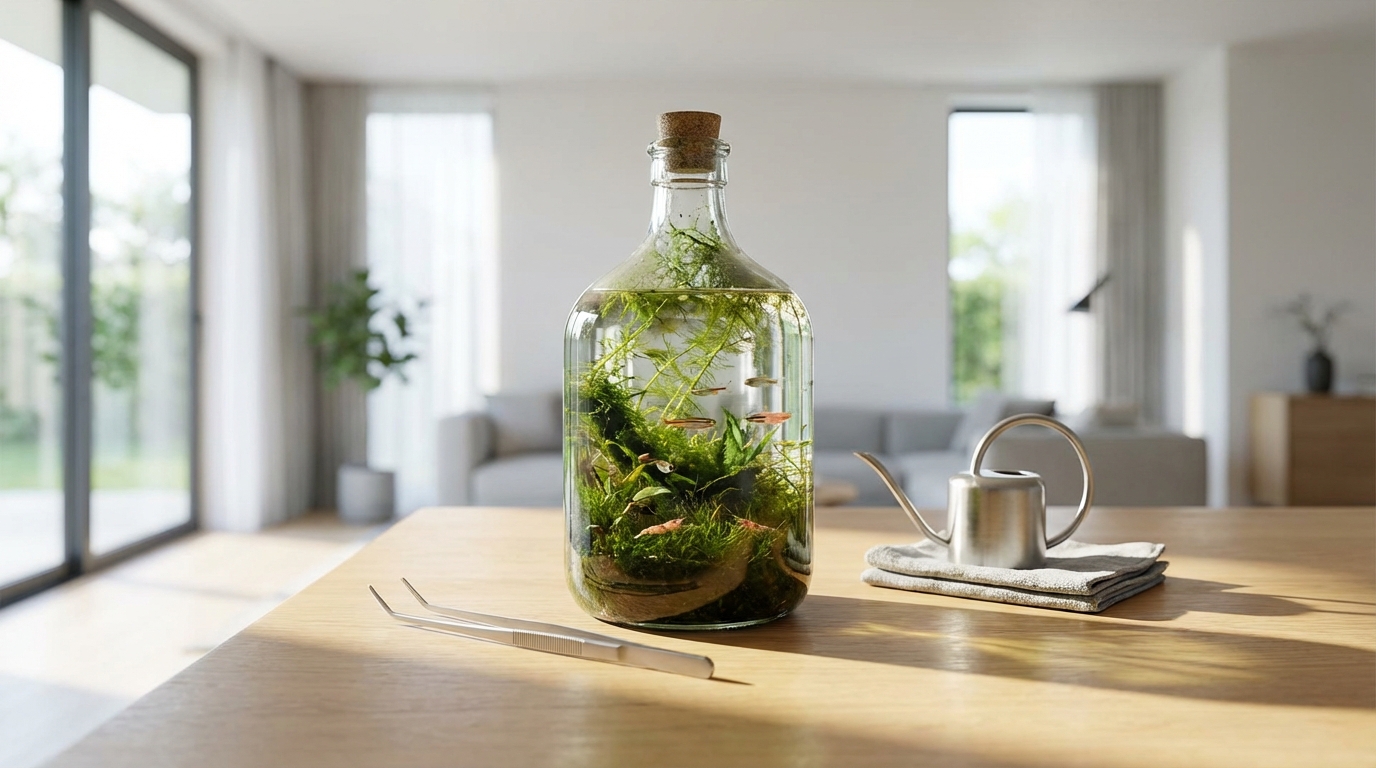 ボトルアクアリウム放置中の最低限メンテナンス