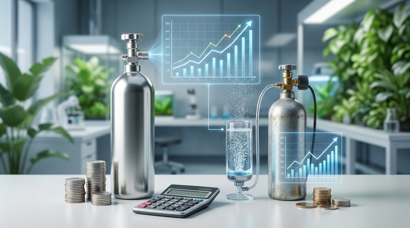 CO2ボンベの費用を徹底シミュレーション|初期費用・ランニングコスト