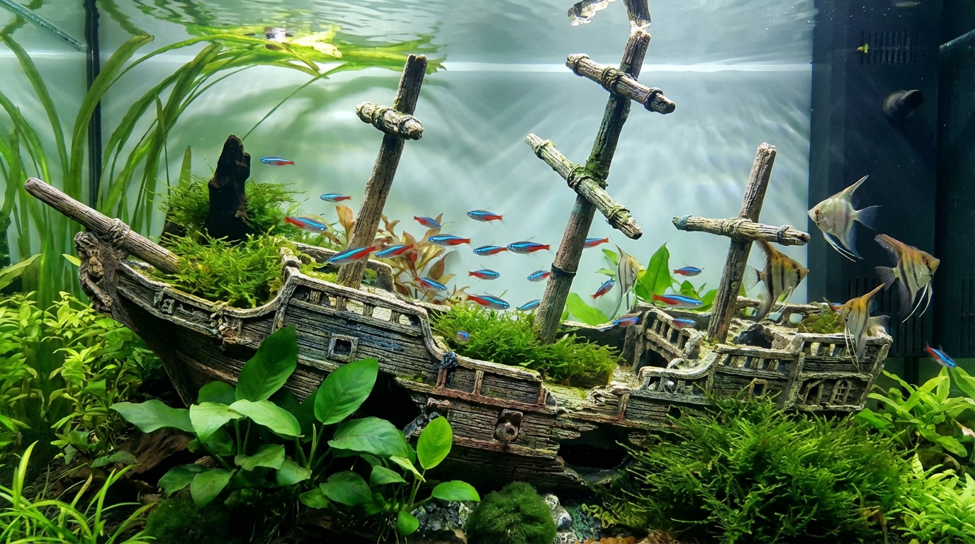 沈没船オブジェとは?水槽に入れる3つのメリット