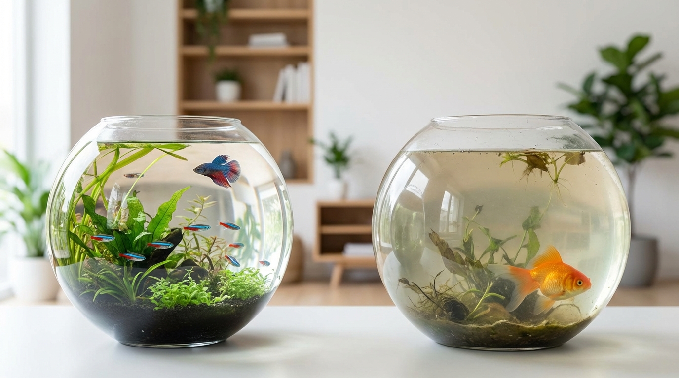 丸い水槽で飼える生体・飼えない生体