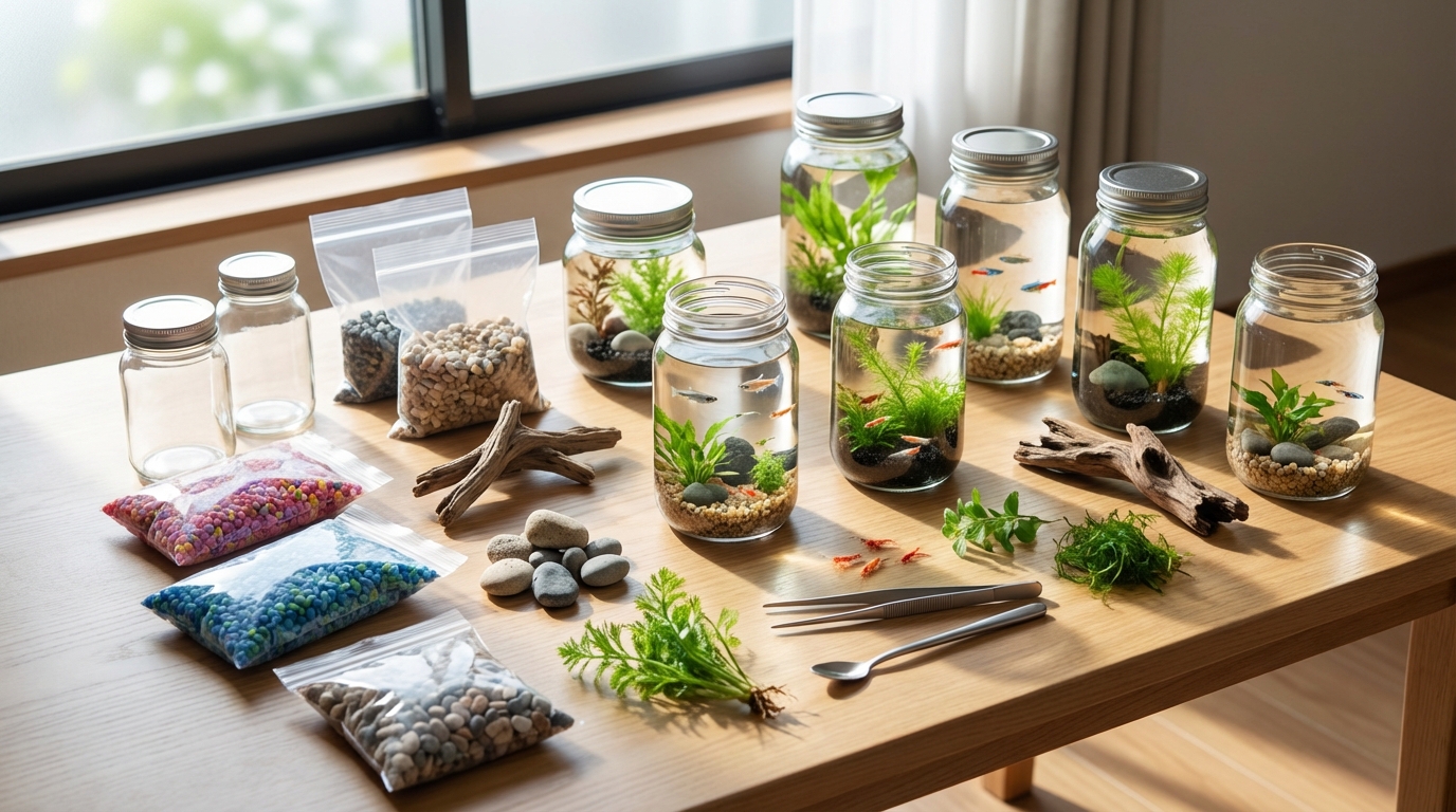 100均で揃えるボトルアクアリウムの材料リスト【ダイソー・セリア・キャンドゥ別】