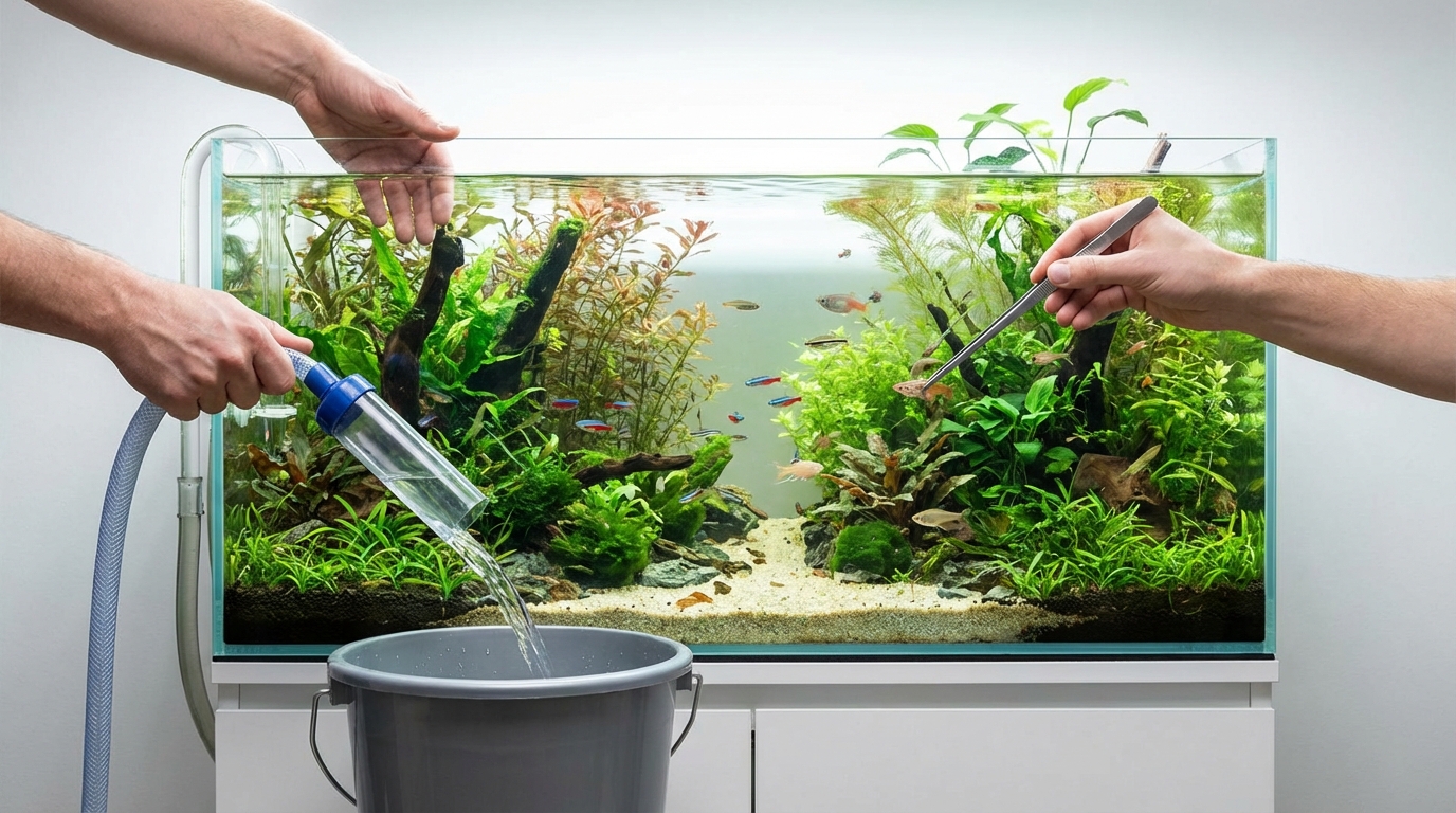 立ち上げ後1ヶ月の管理方法|水換え・エサやりの基本