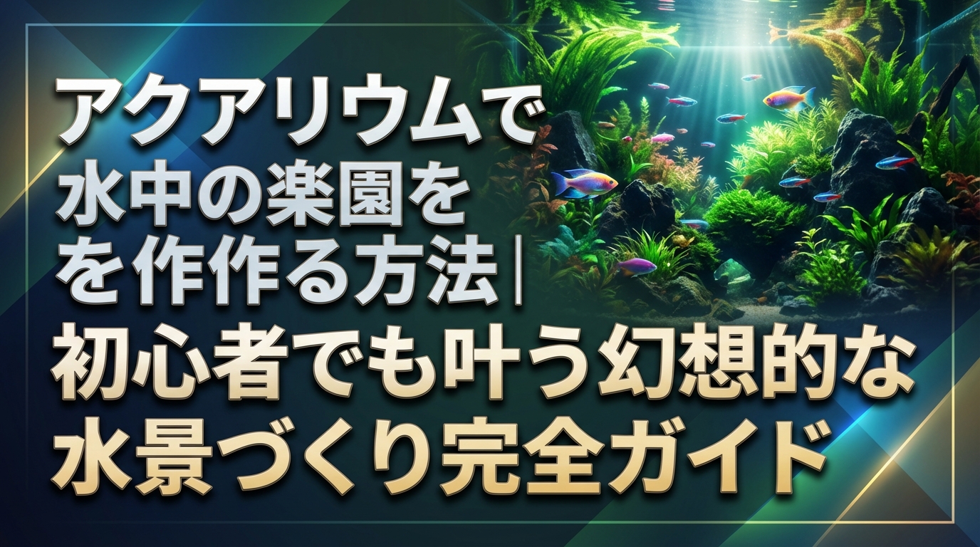 アクアリウムで水中の楽園を作る方法｜初心者でも叶う幻想的な水景づくり完全ガイド