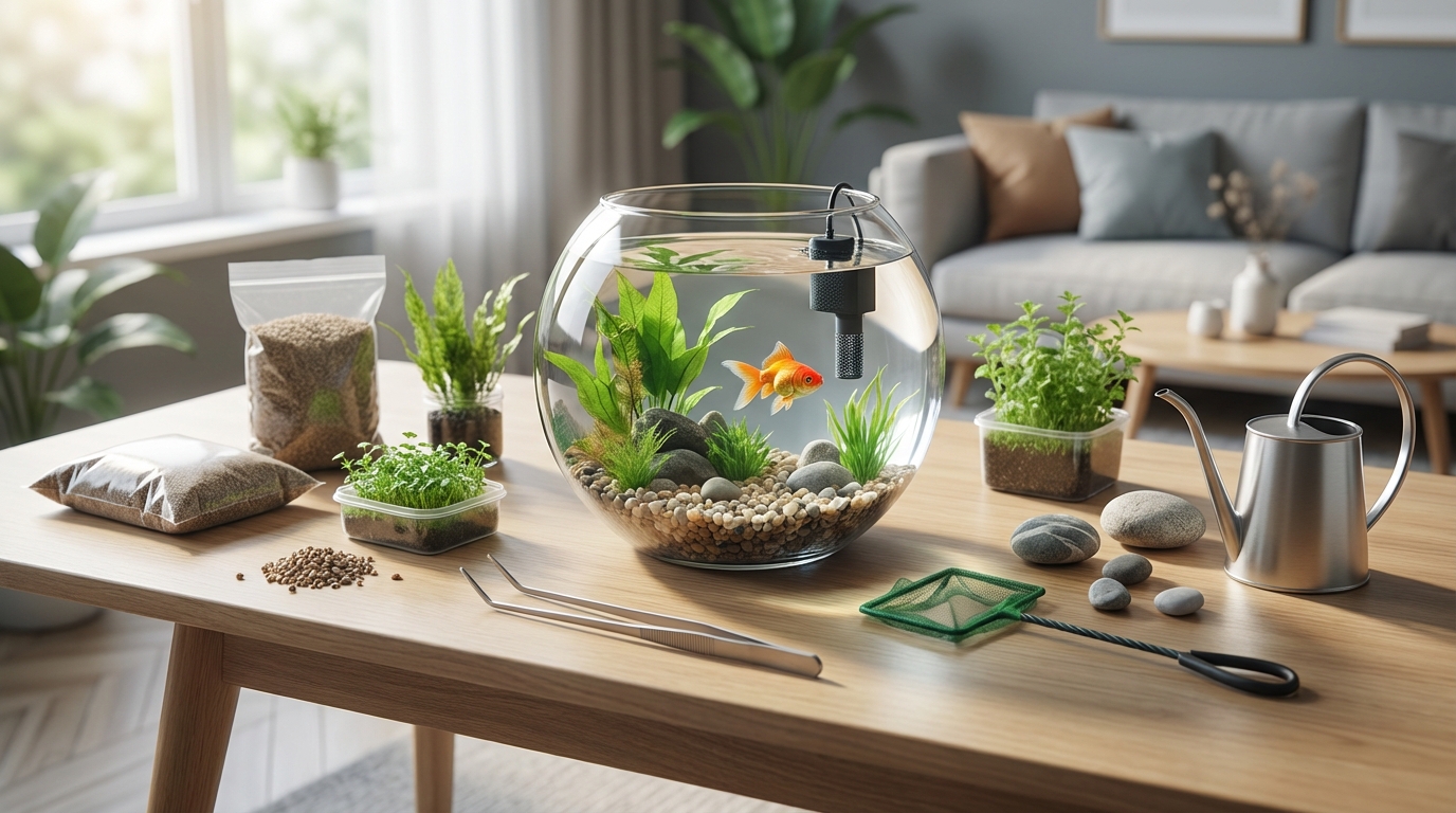 金魚鉢アクアリウムの作り方【立ち上げ7ステップ】