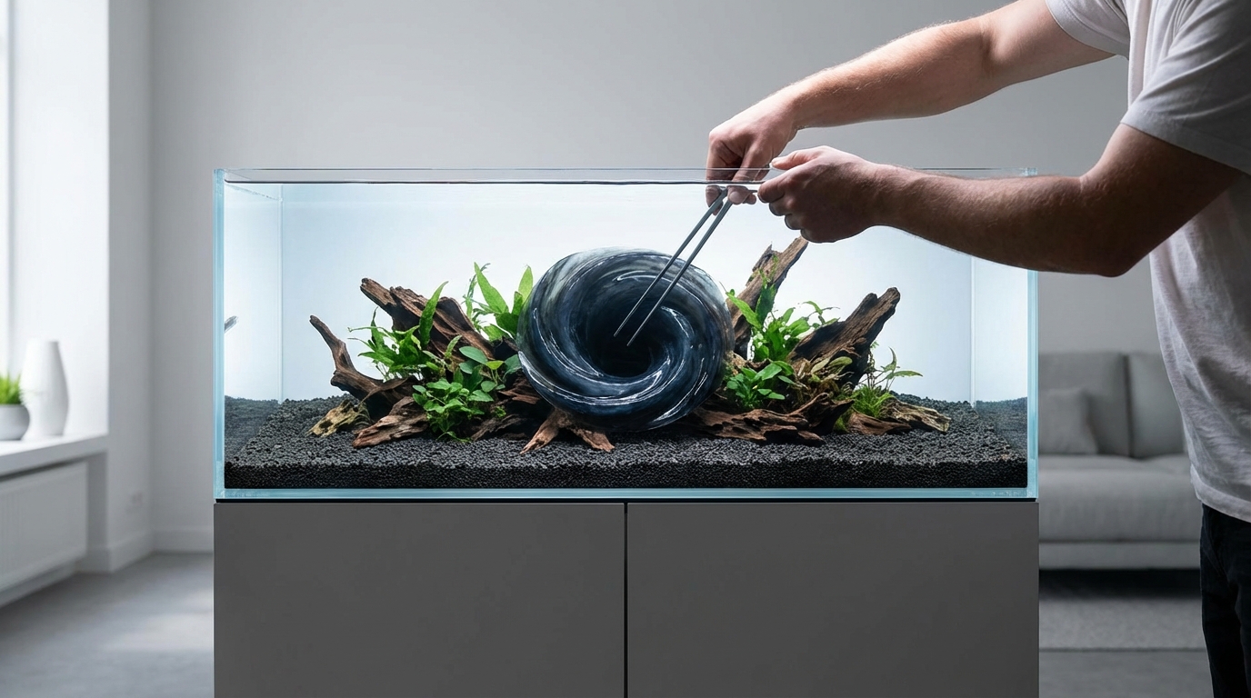 アクアリウム用ブラックホールオブジェの設置方法【5ステップ】