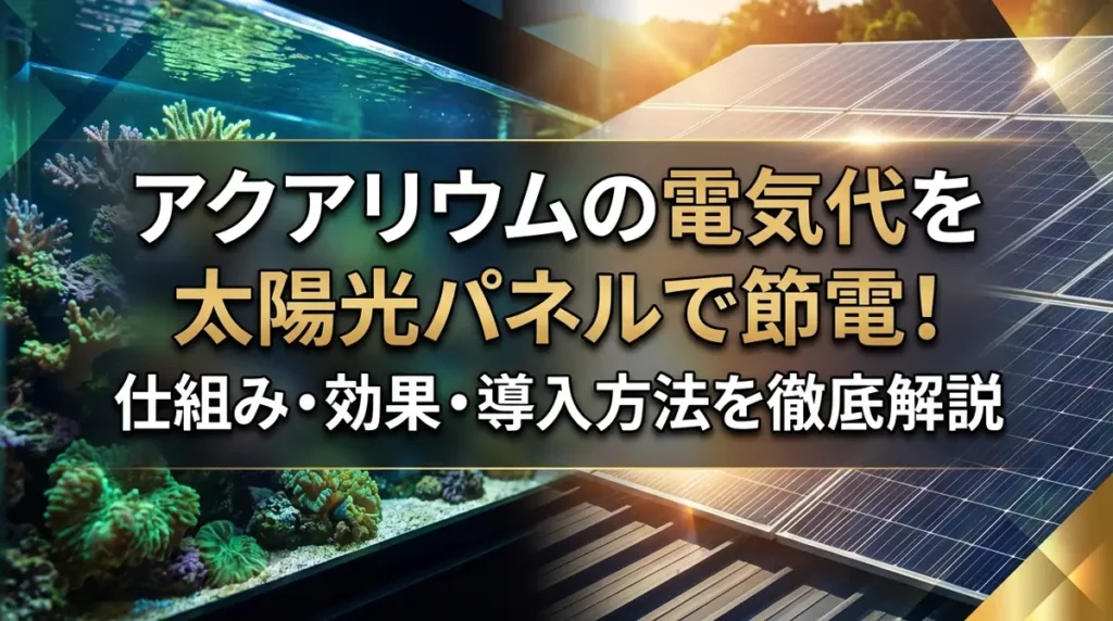 アクアリウムの電気代を太陽光パネルで節電！仕組み・効果・導入方法を徹底解説