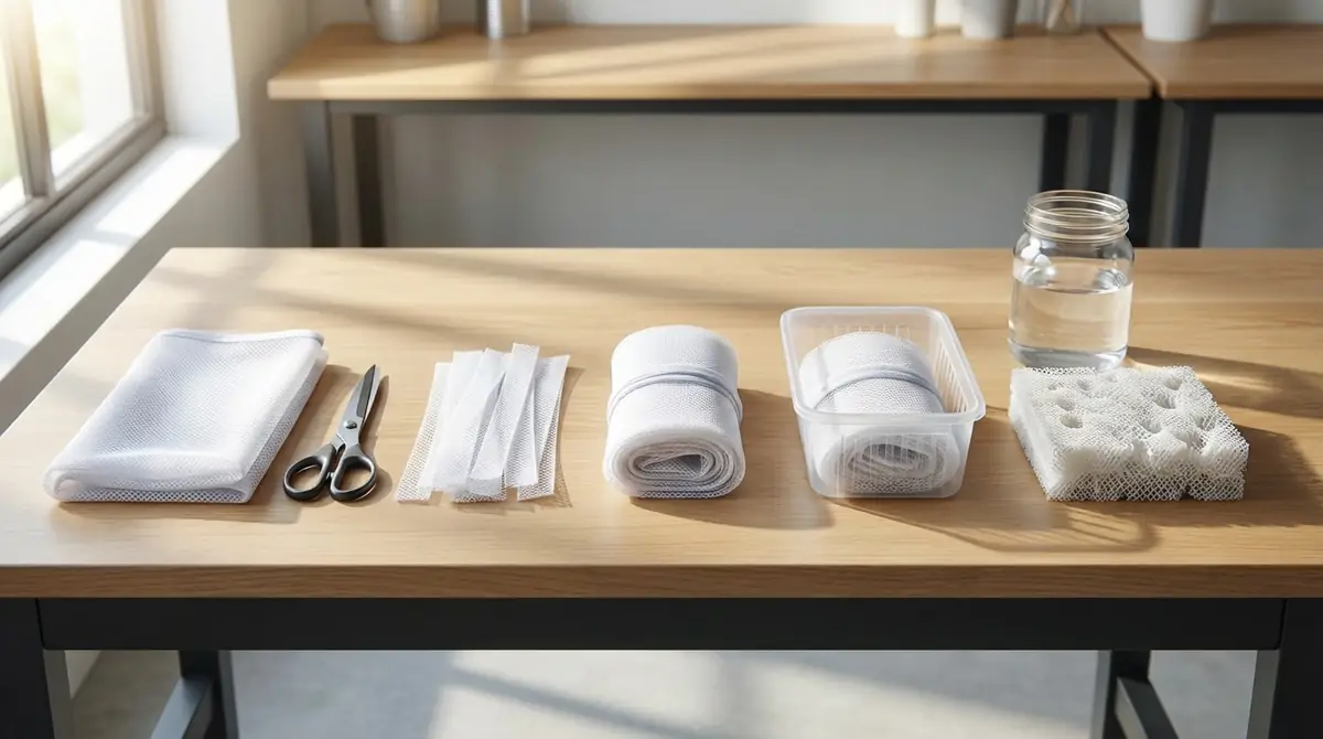 洗濯ネットを使った代用ろ材の作り方【5ステップ】