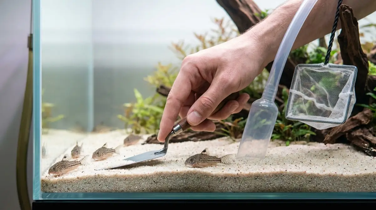 コリドラス用底砂の敷き方とメンテナンス方法