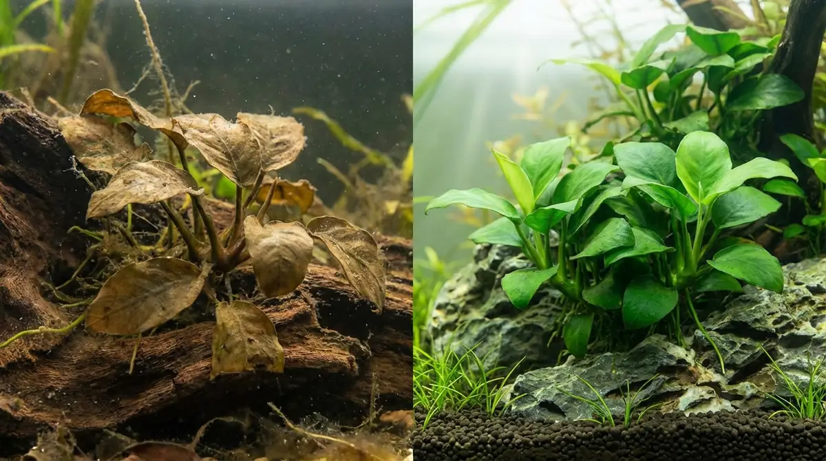 アヌビアスナナが枯れる・溶ける原因と対処法