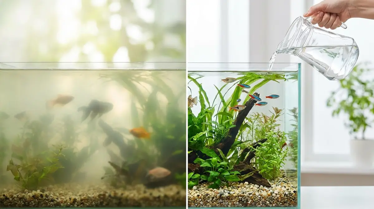 水槽の白濁りに水換えは効果ある？正しい頻度と量