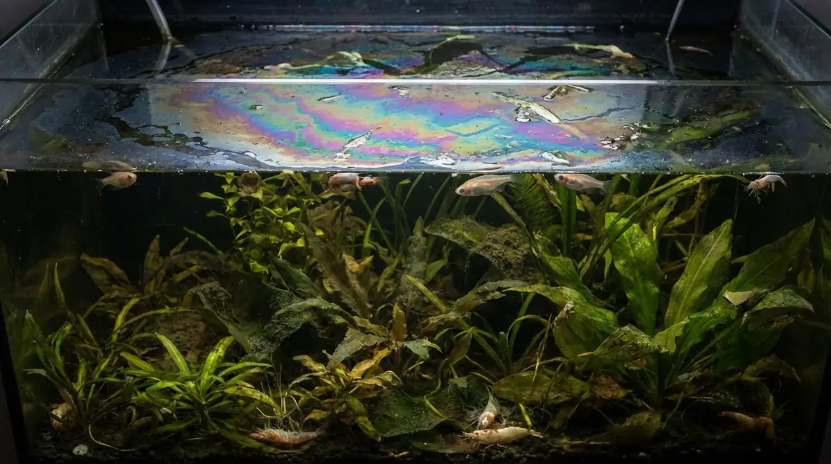 油膜を放置するとどうなる?生体・水草への影響