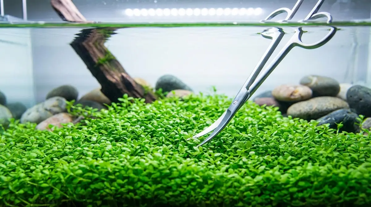 グロッソスティグマの絨毯を維持するトリミング方法