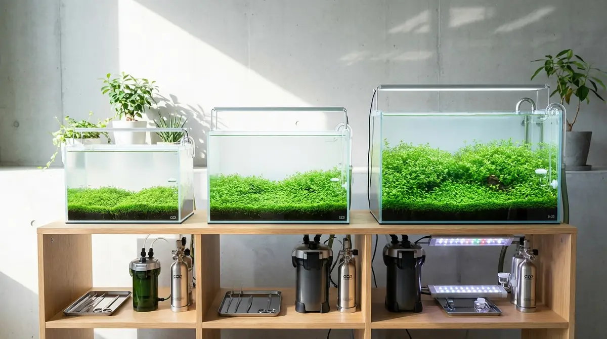 水槽サイズ別｜グロッソスティグマの必要株数と機材